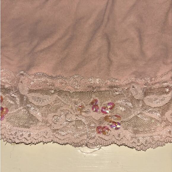 Deb Sequin Lace Cami Light Pink Size Medium Trashy Y2k Trendy Summer Boho Chic - Picture 7 of 8